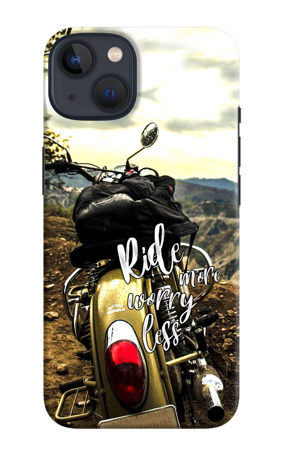 Ride More Worry Less iPhone 13 Mini Back Cover, Hard case