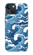 Blue Waves iPhone 13 Mini Hard Case Back Cover by Casekaro