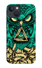 Green Owl iPhone 13 Mini Hard Case Back Cover by Casekaro