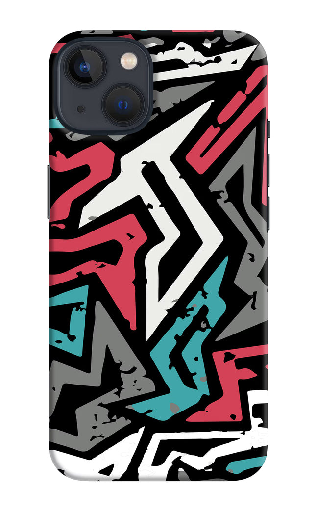 Geometric Graffiti iPhone 13 Mini Hard Case Back Cover by Casekaro