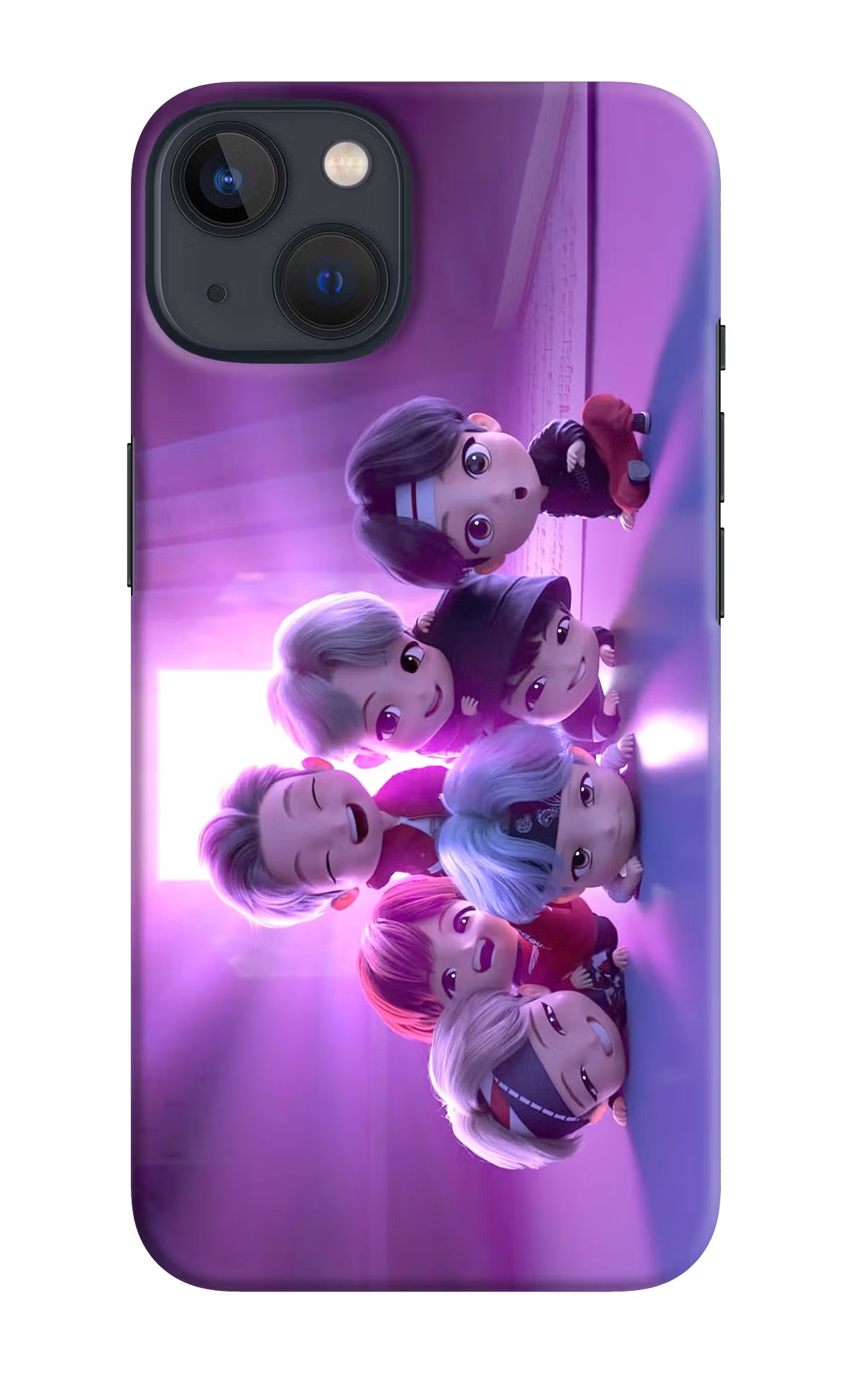 BTS Chibi iPhone 13 Mini Hard Case Back Cover by Casekaro