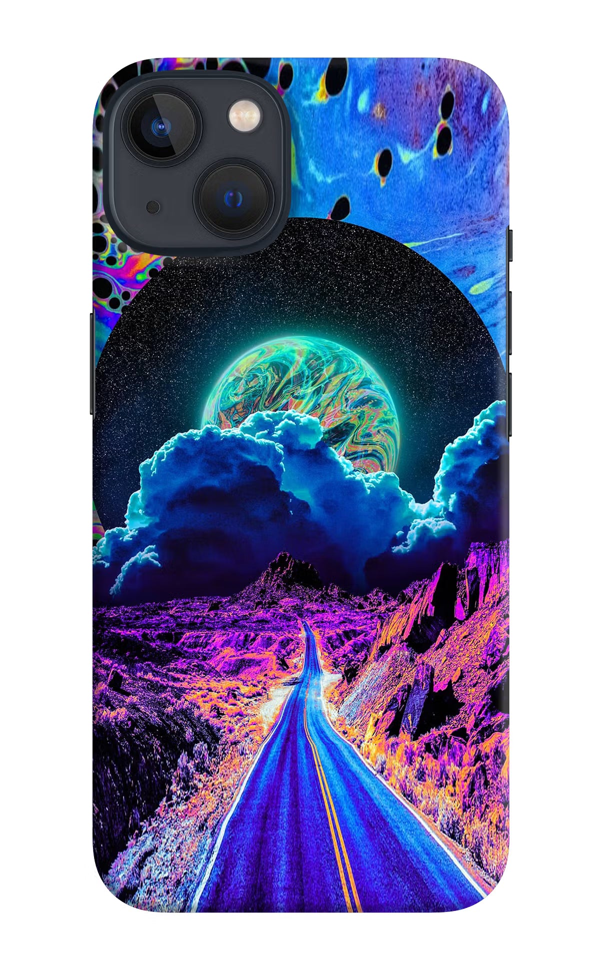Psychedelic Painting iPhone 13 Mini Hard Case Back Cover by Casekaro