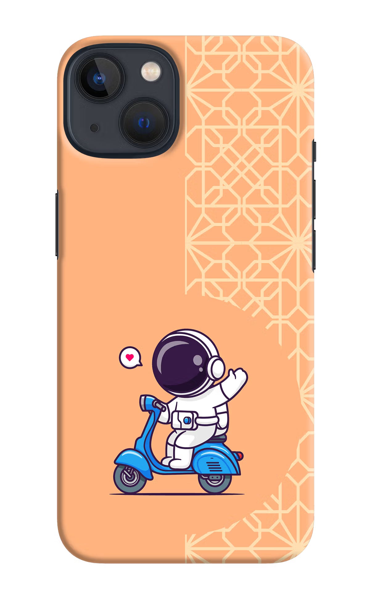 Cute Astronaut Riding iPhone 13 Mini Hard Case Back Cover by Casekaro