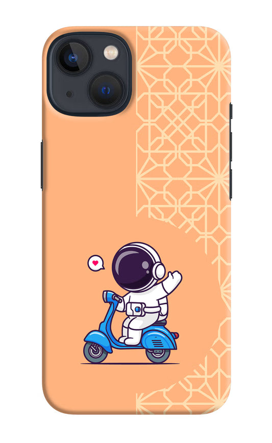 Cute Astronaut Riding iPhone 13 Mini Hard Case Back Cover by Casekaro