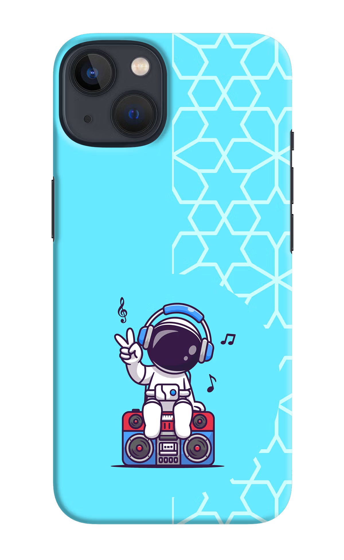 Cute Astronaut Chilling iPhone 13 Mini Hard Case Back Cover by Casekaro