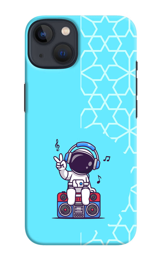 Cute Astronaut Chilling iPhone 13 Mini Hard Case Back Cover by Casekaro