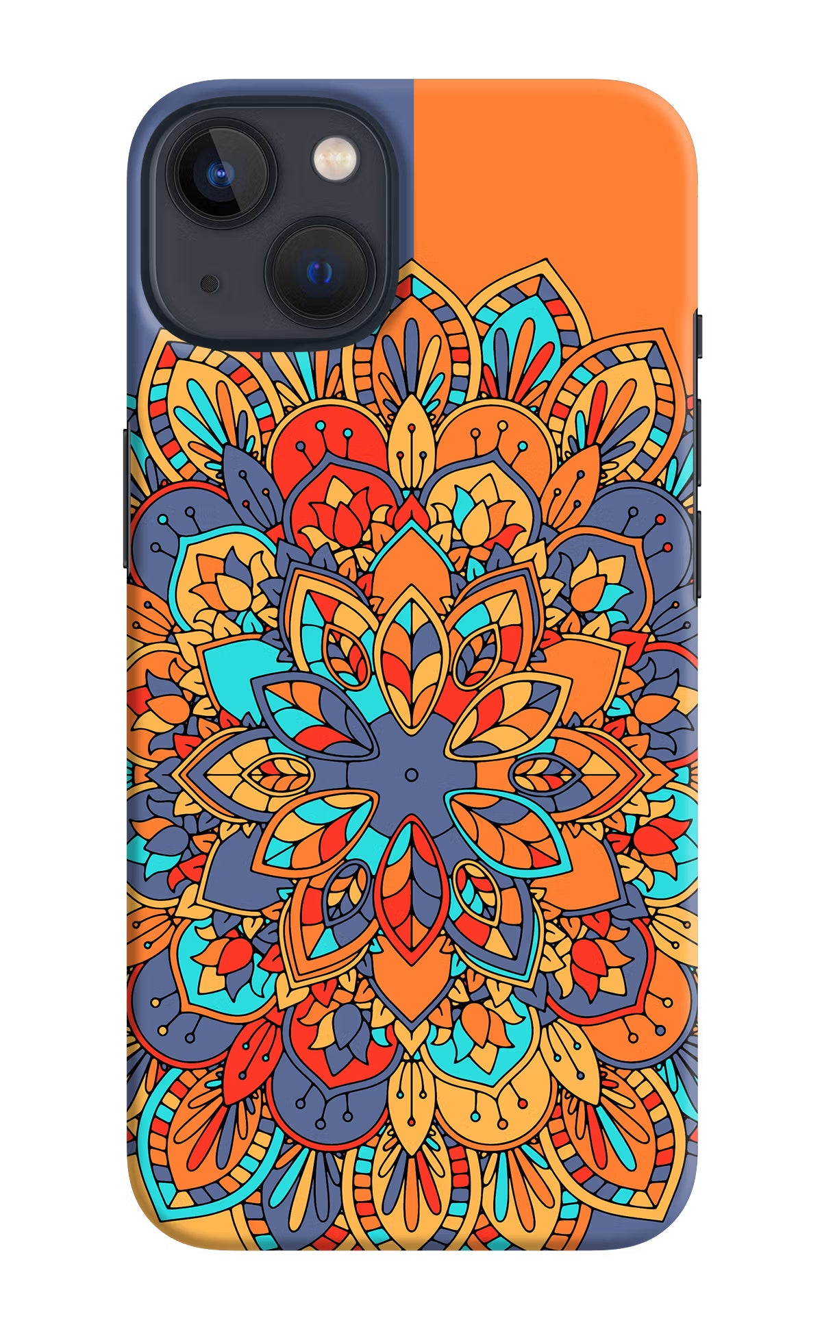 Color Mandala iPhone 13 Mini Hard Case Back Cover by Casekaro