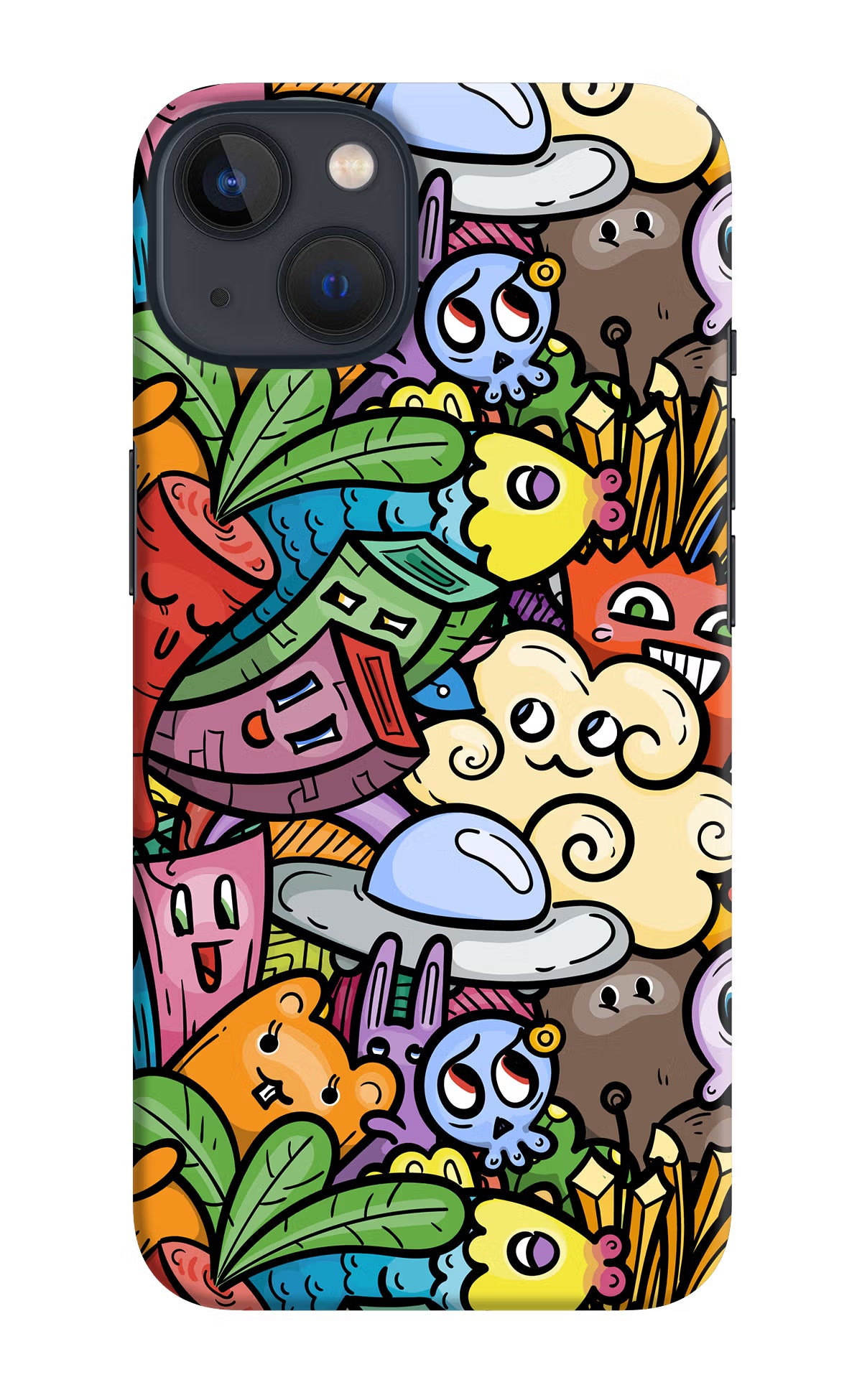 Veggie Doodle iPhone 13 Mini Hard Case Back Cover by Casekaro