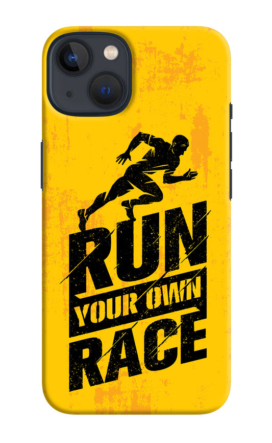 Run Your Own Race iPhone 13 Mini Hard Case Back Cover by Casekaro
