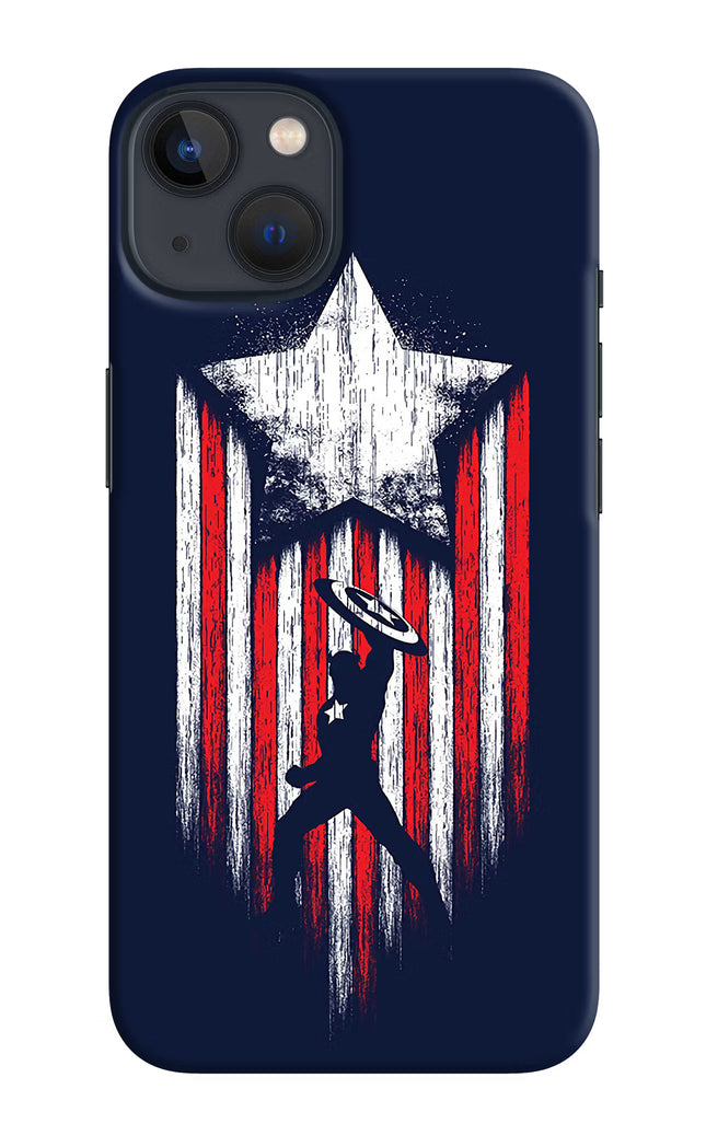 Captain America Marvel Art iPhone 13 Mini Hard Case Back Cover by Casekaro