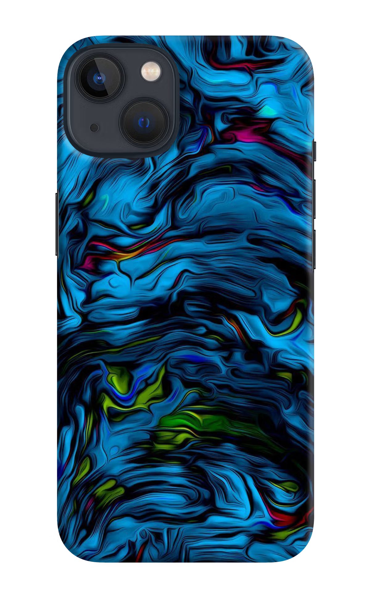 Dark Blue Abstract iPhone 13 Mini Hard Case Back Cover by Casekaro