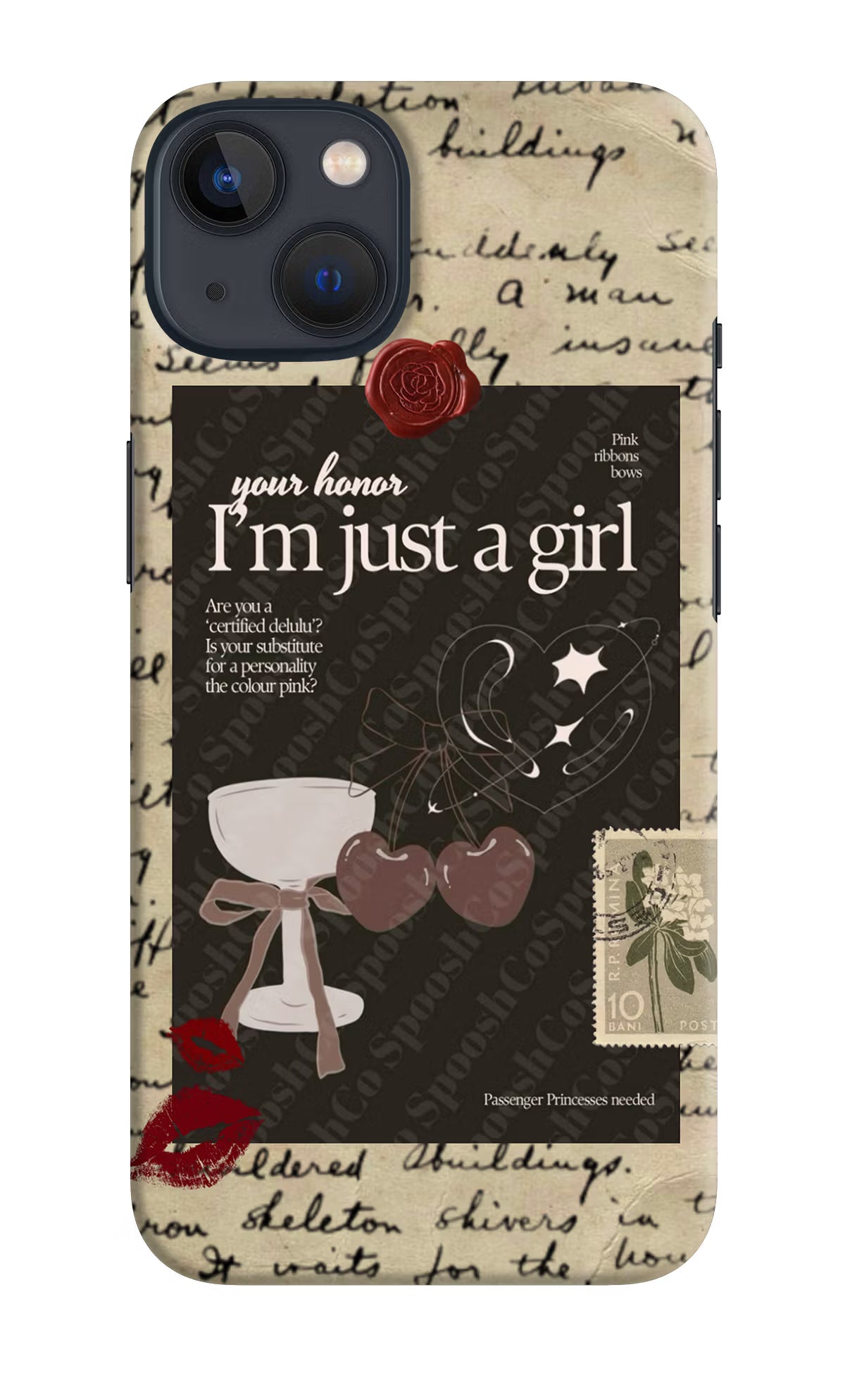 I am just a girl iPhone 13 Mini Hard Case Back Cover by Casekaro