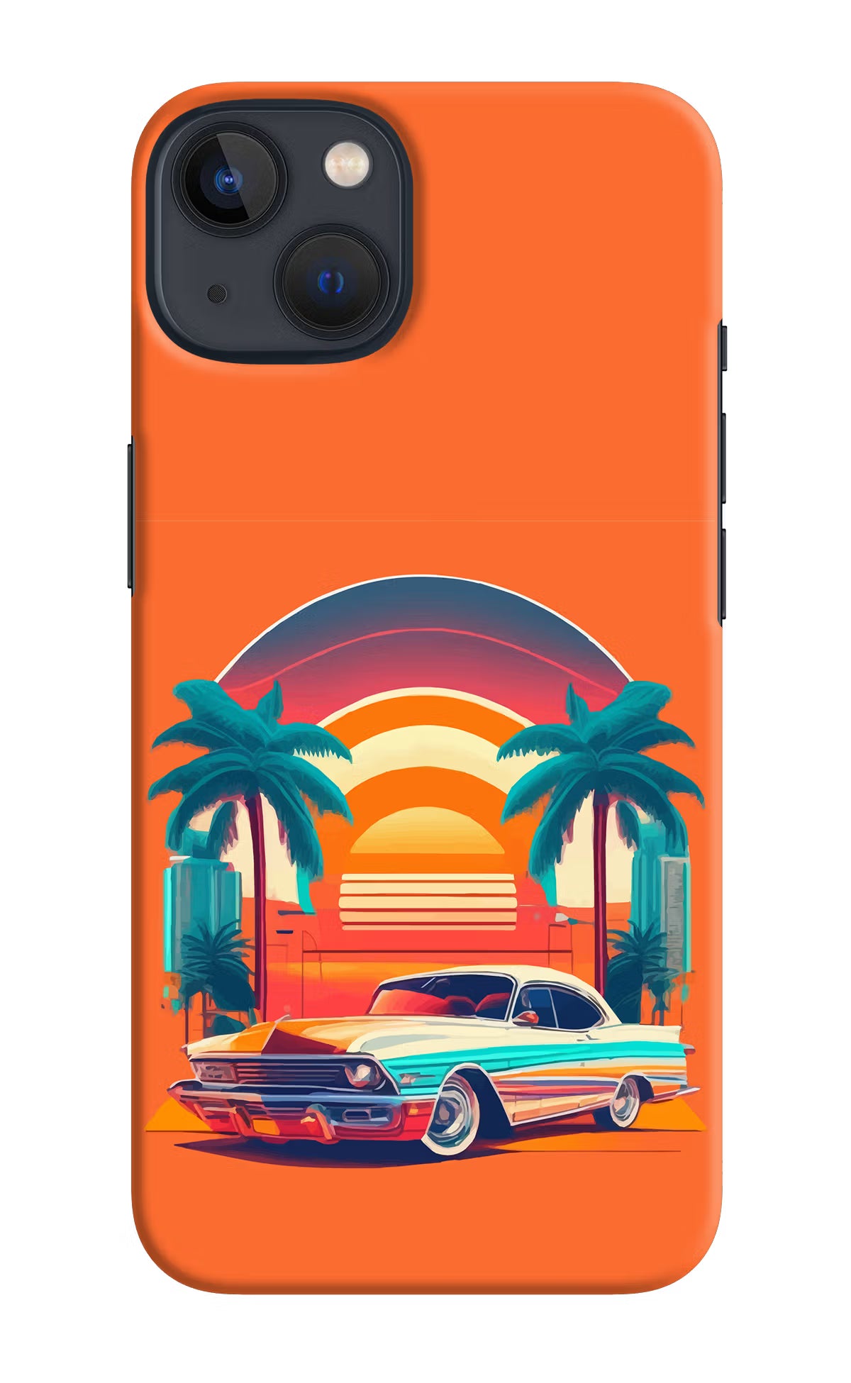 Palm Drive 80s iPhone 13 Mini Hard Case Back Cover by Casekaro