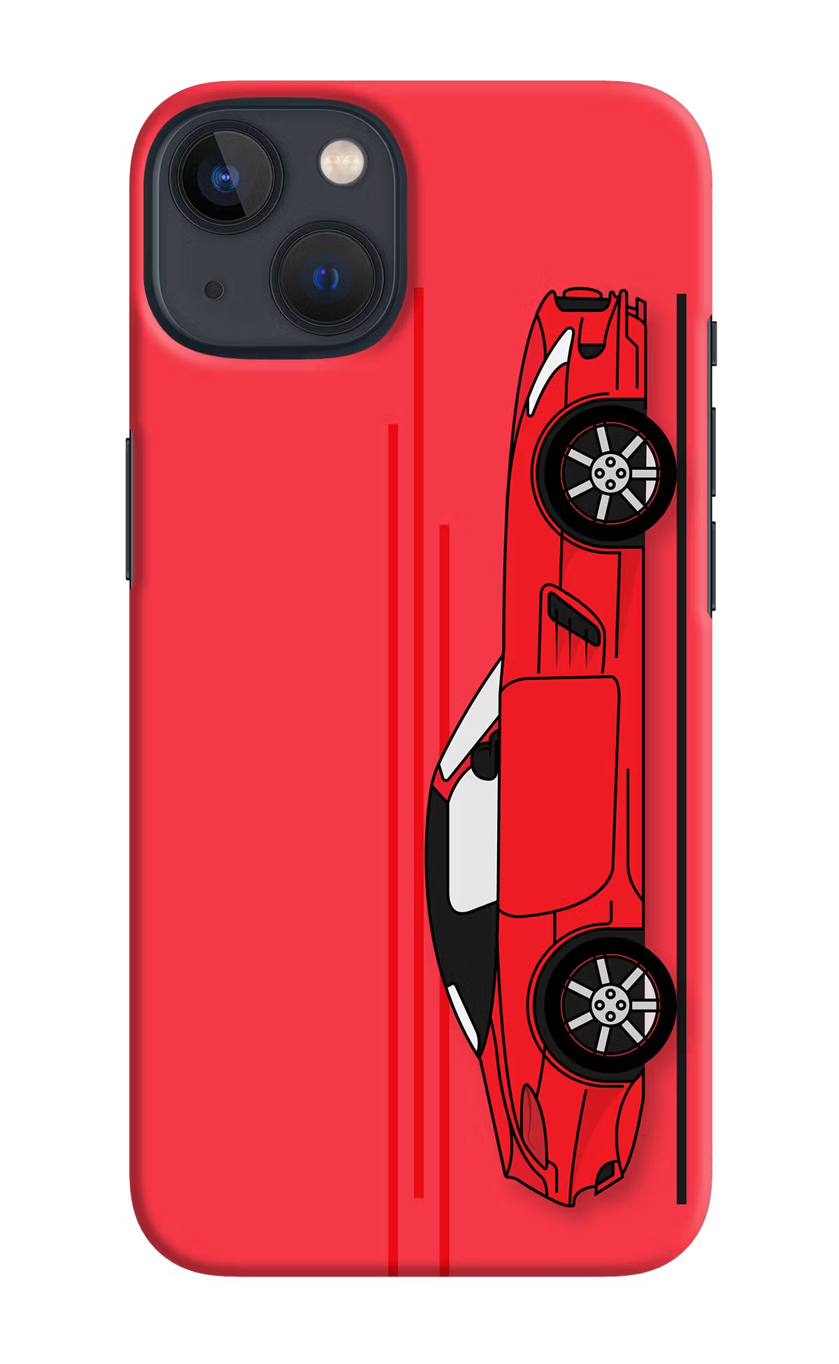 Red Velocity iPhone 13 Mini Hard Case Back Cover by Casekaro