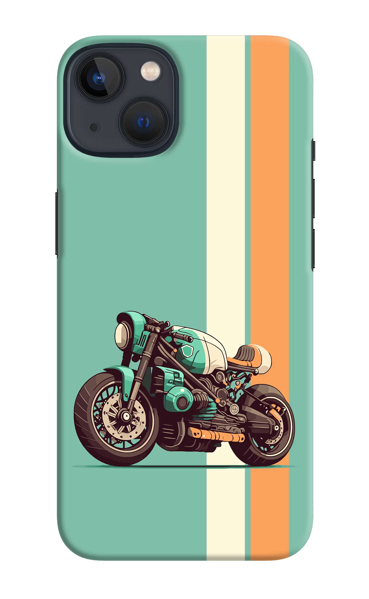 Striped Moto Drift iPhone 13 Mini Hard Case Back Cover by Casekaro