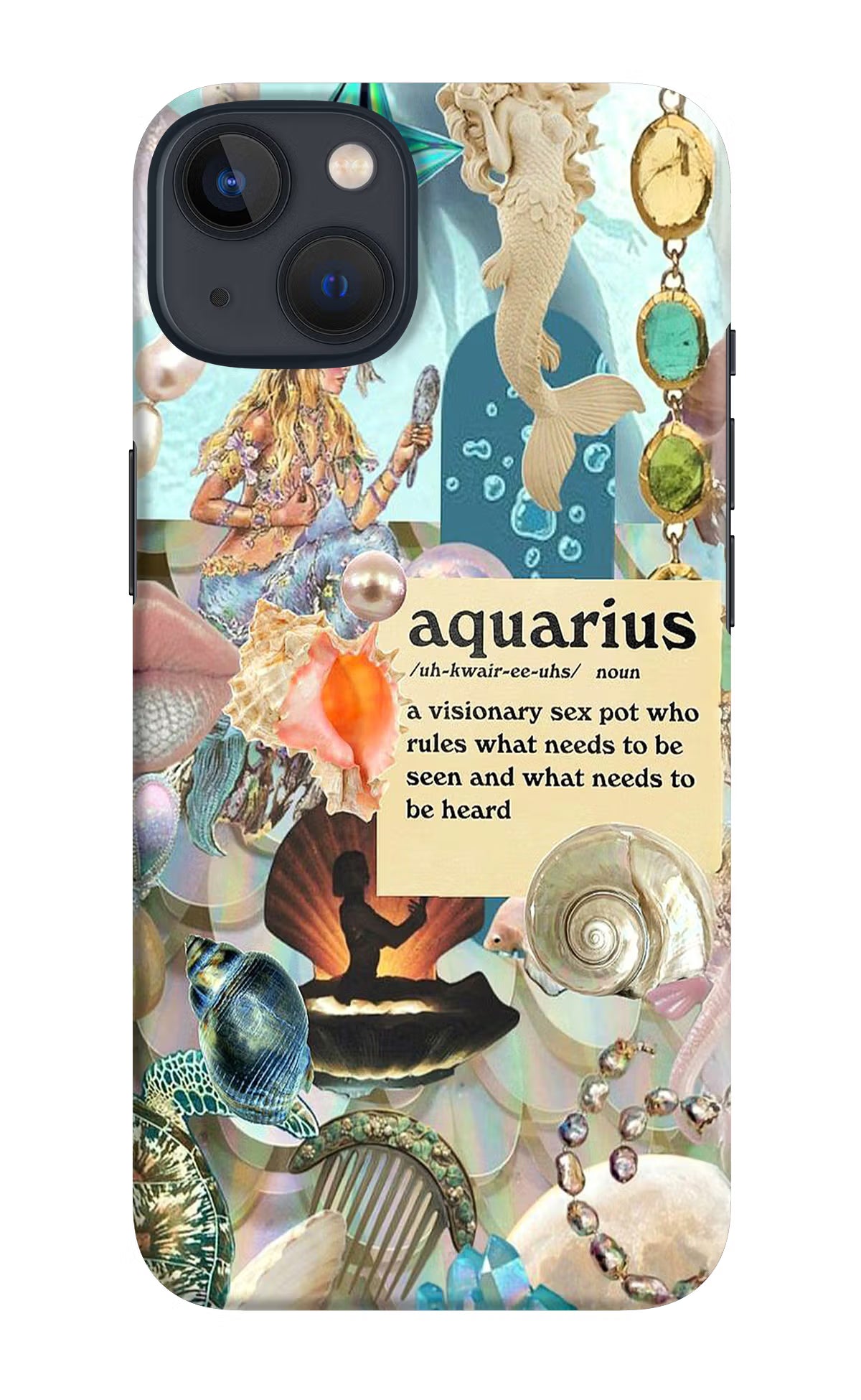 Aquarius Zodiac iPhone 13 Mini Hard Case Back Cover by Casekaro