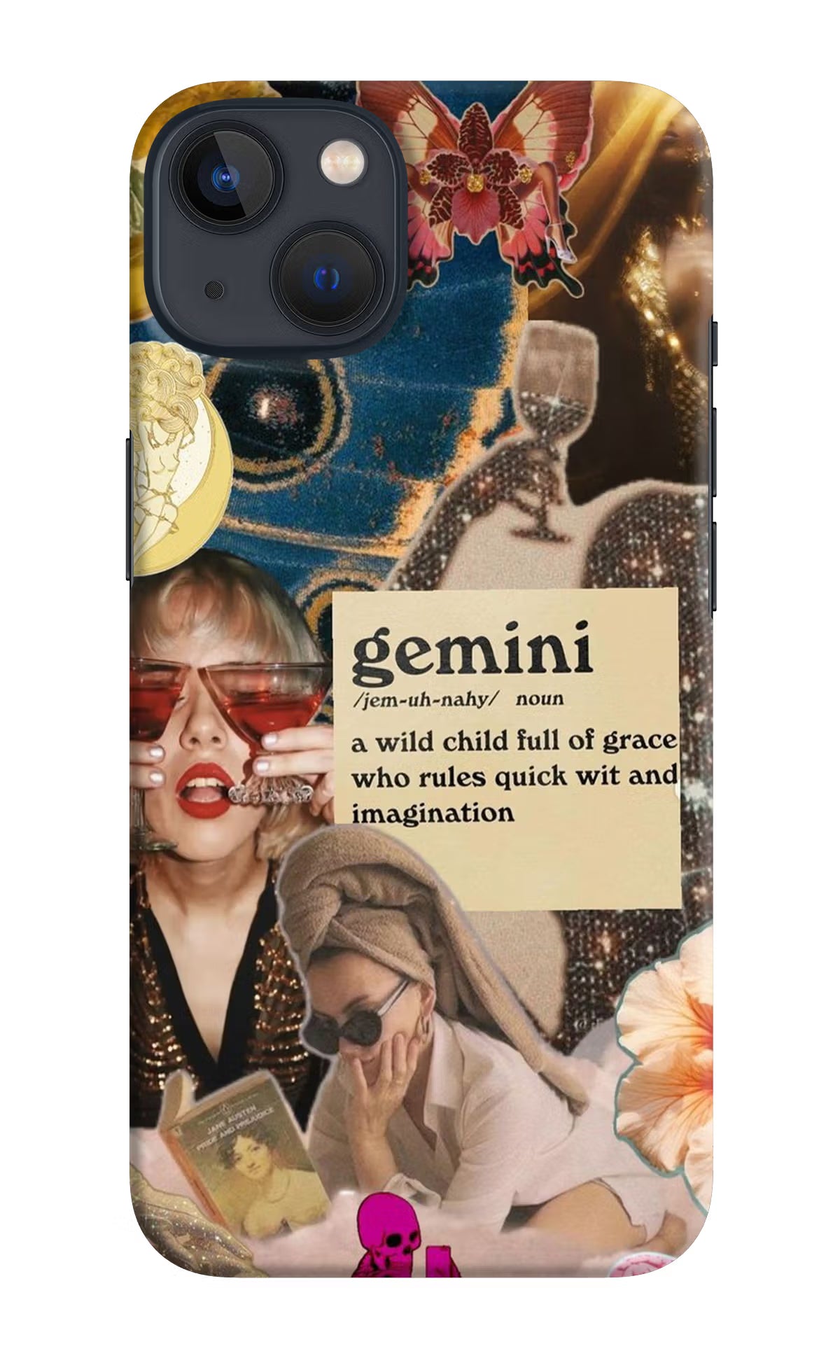 Gemini Zodiac iPhone 13 Mini Hard Case Back Cover by Casekaro