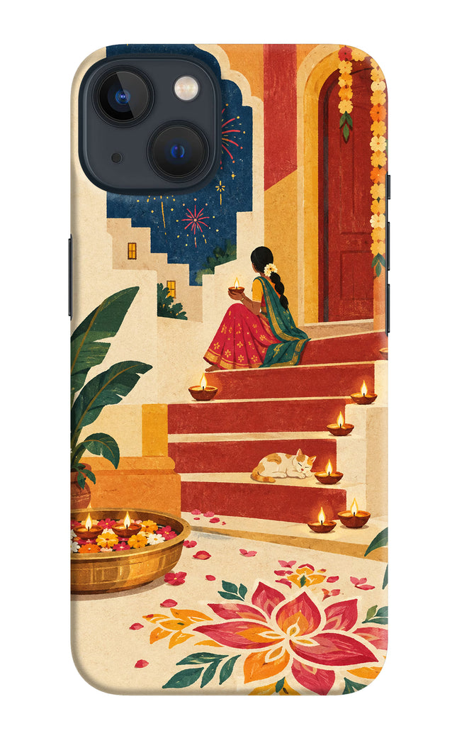 Diwali Rangoli iPhone 13 Mini Hard Case Back Cover by Casekaro