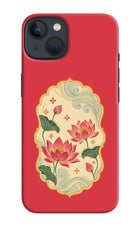Pink Lotus iPhone 13 Mini Hard Case Back Cover by Casekaro