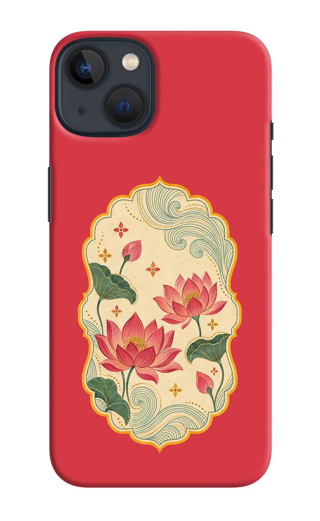 Pink Lotus iPhone 13 Mini Hard Case Back Cover by Casekaro