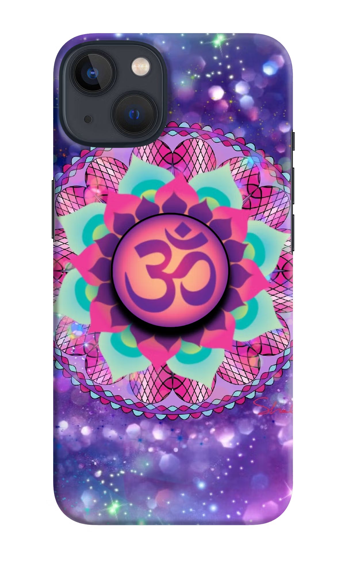 Om Purple iPhone 13 Mini Pop Case by Casekaro