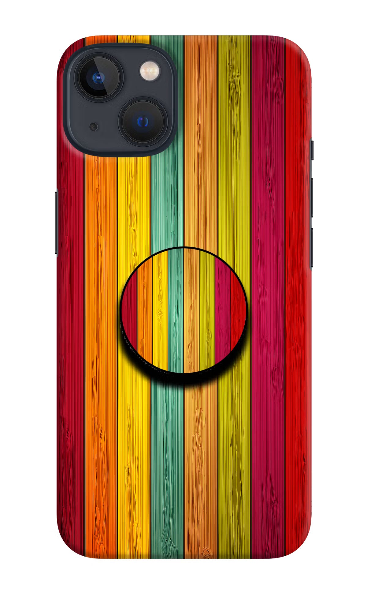 Multicolor Wooden iPhone 13 Mini Pop Case by Casekaro