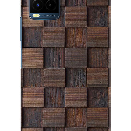 Wooden Cube Design Vivo Y21/Y21s/Y33s Hard Case Back Cover by Casekaro