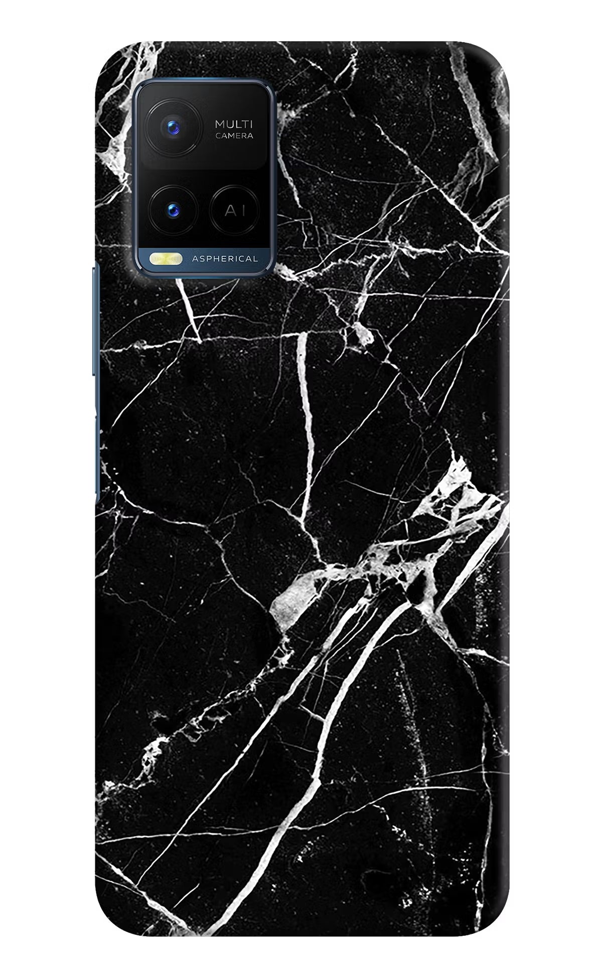 Black Marble Pattern Vivo Y21/Y21s/Y33s Hard Case Back Cover by Casekaro