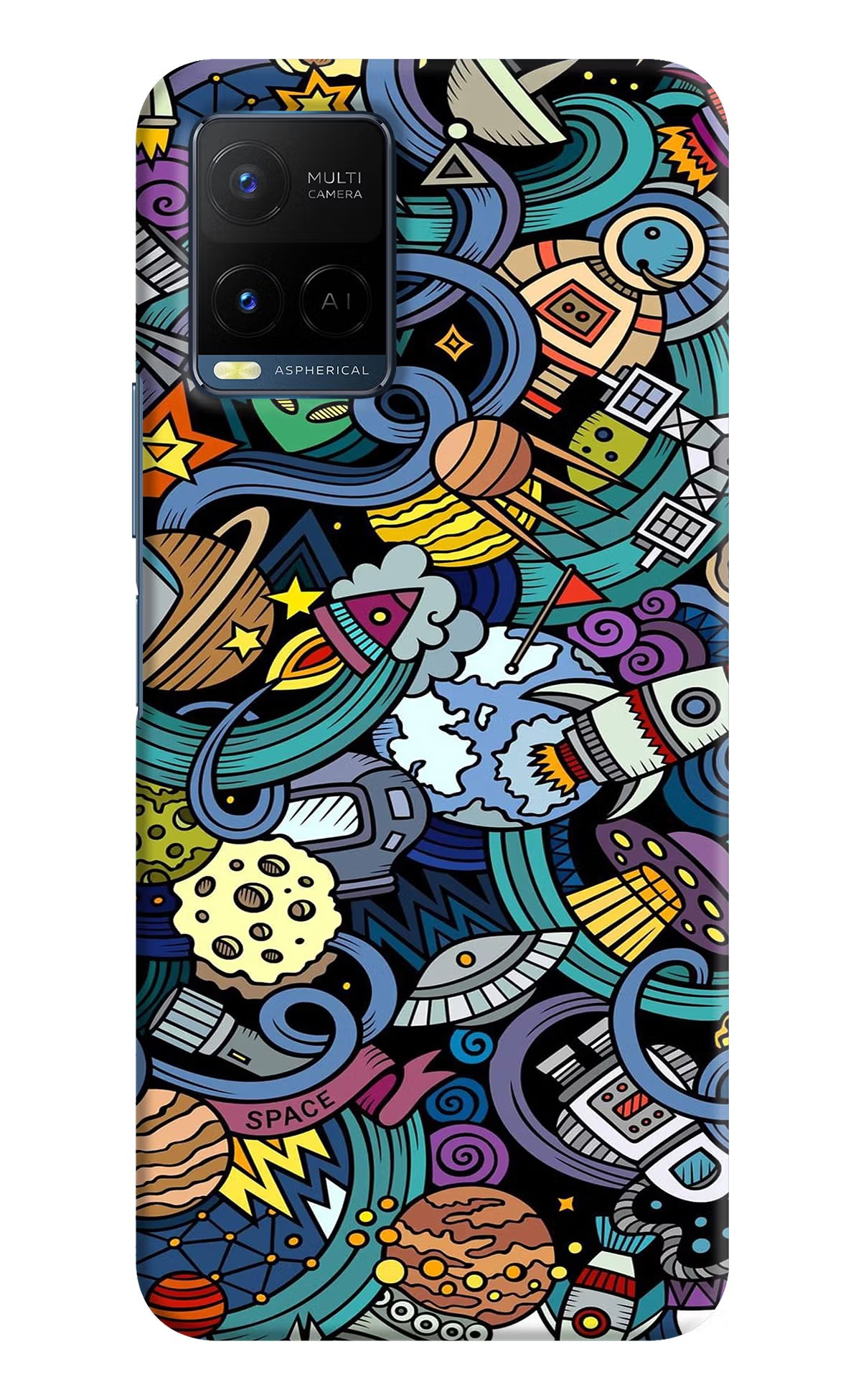 Space Abstract Vivo Y21/Y21s/Y33s Hard Case Back Cover by Casekaro