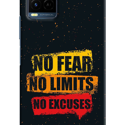 No Fear No Limits No Excuse Vivo Y21/Y21s/Y33s Hard Case Back Cover by Casekaro