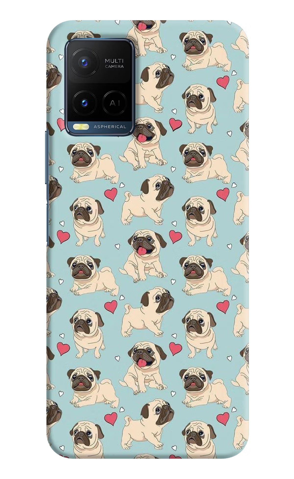 Pug Dog Vivo Y21/Y21s/Y33s Hard Case Back Cover by Casekaro