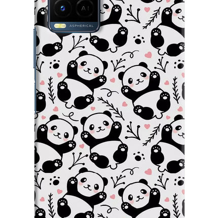 Cute Panda Vivo Y21/Y21s/Y33s Hard Case Back Cover by Casekaro