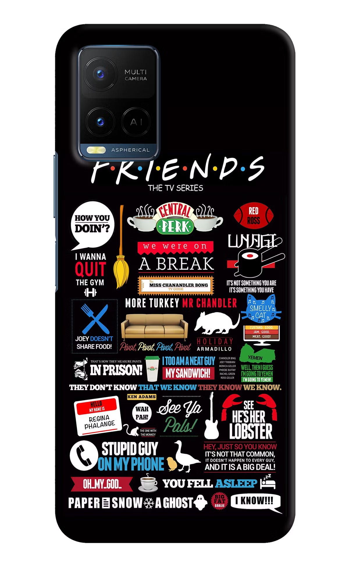 FRIENDS Vivo Y21/Y21s/Y33s Hard Case Back Cover by Casekaro
