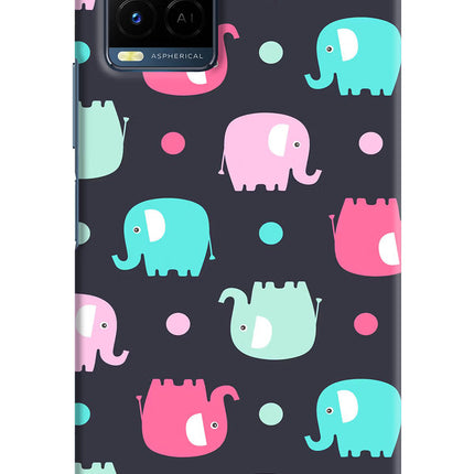 Elephants Vivo Y21/Y21s/Y33s Hard Case Back Cover by Casekaro