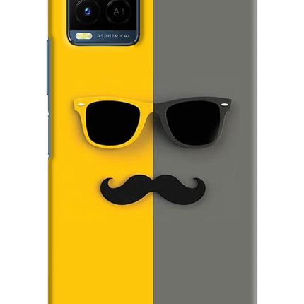 Sunglasses with Mustache Vivo Y21/Y21s/Y33s Hard Case Back Cover by Casekaro