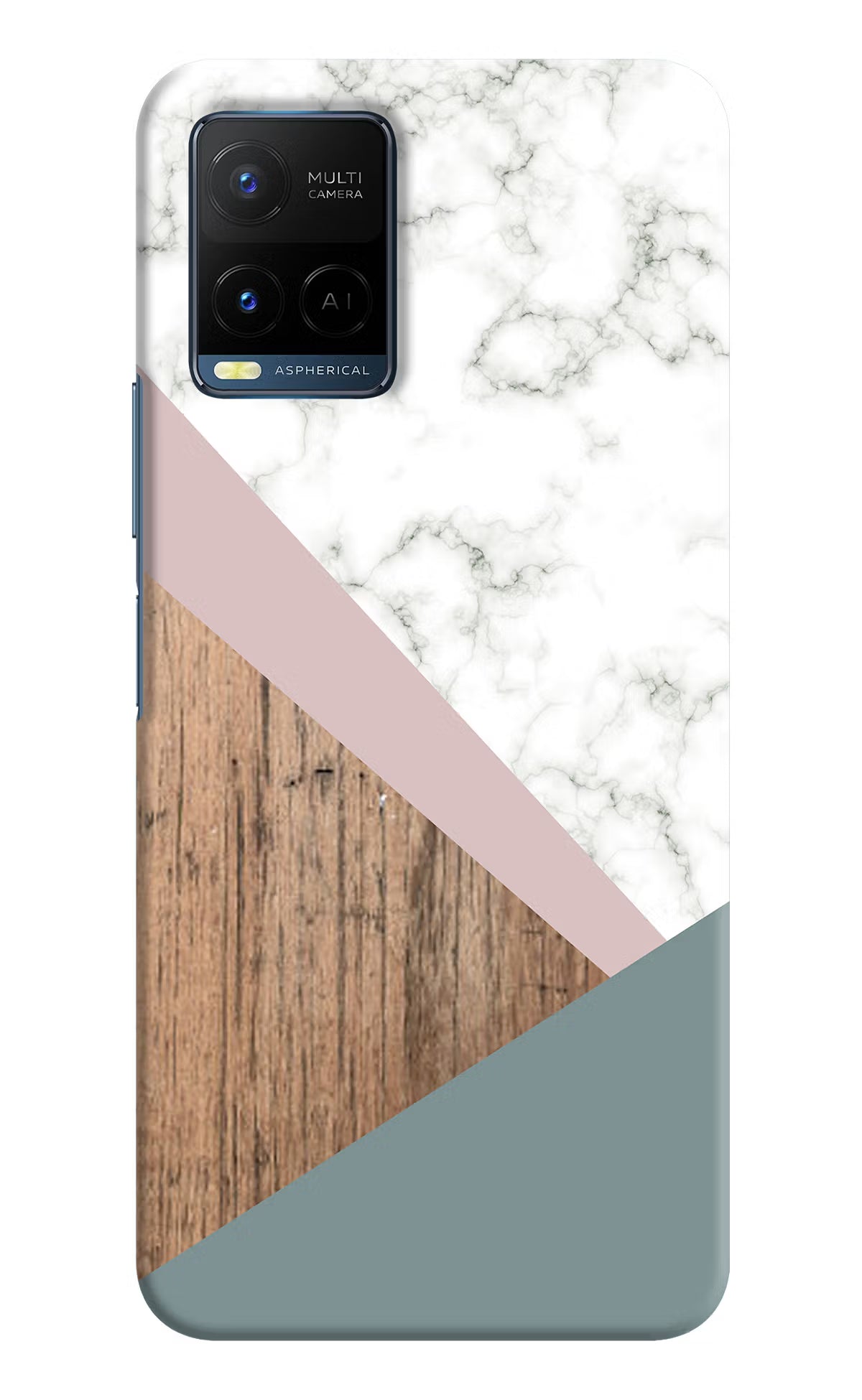 Marble wood Abstract Vivo Y21/Y21s/Y33s Hard Case Back Cover by Casekaro