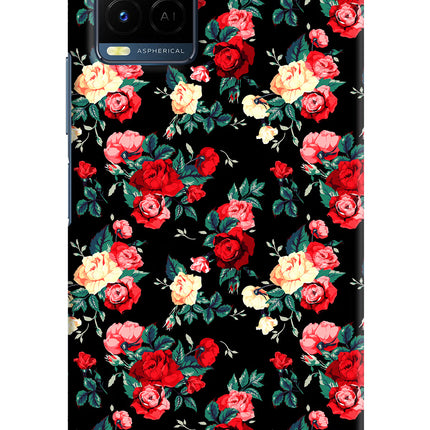 Rose Pattern Vivo Y21/Y21s/Y33s Hard Case Back Cover by Casekaro