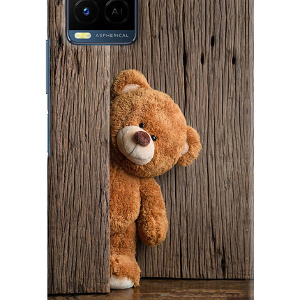 Teddy Wooden Vivo Y21/Y21s/Y33s Hard Case Back Cover by Casekaro