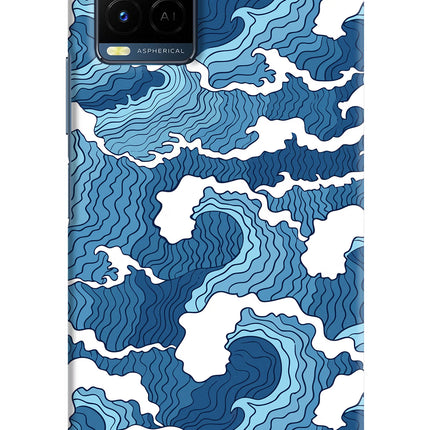 Blue Waves Vivo Y21/Y21s/Y33s Hard Case Back Cover by Casekaro