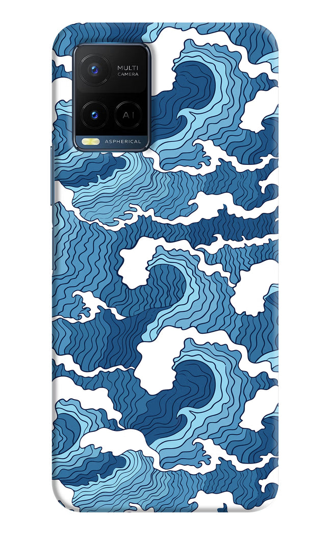 Blue Waves Vivo Y21/Y21s/Y33s Hard Case Back Cover by Casekaro