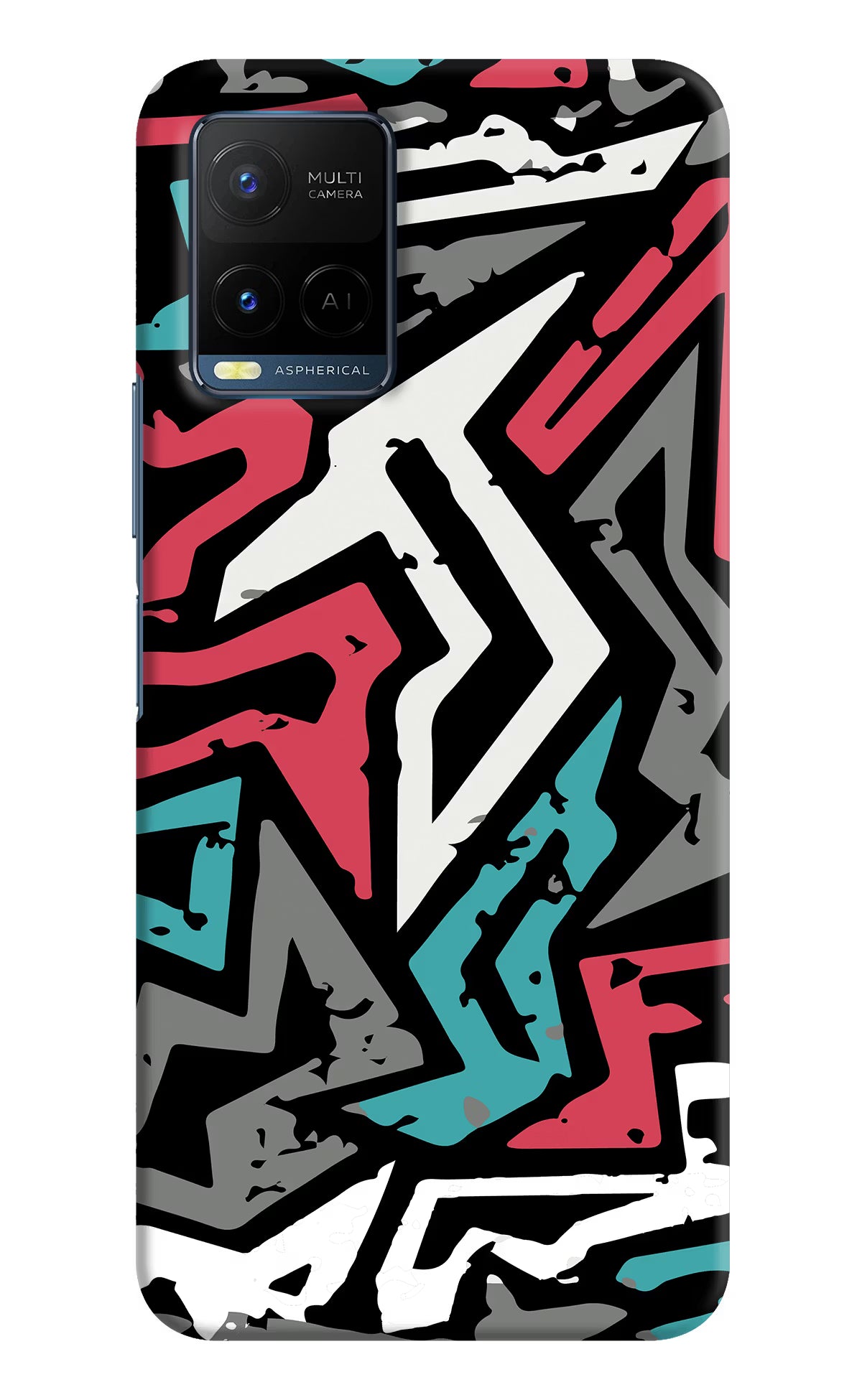 Geometric Graffiti Vivo Y21/Y21s/Y33s Hard Case Back Cover by Casekaro