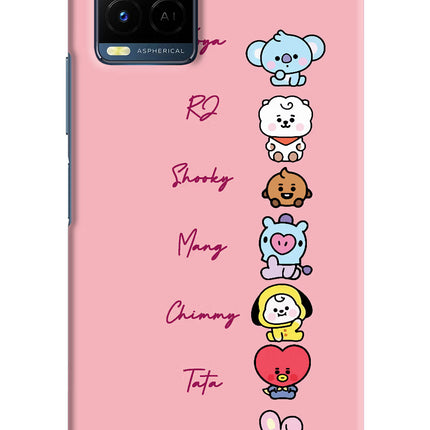 BTS names Vivo Y21/Y21s/Y33s Hard Case Back Cover by Casekaro
