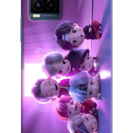 BTS Chibi Vivo Y21/Y21s/Y33s Hard Case Back Cover by Casekaro