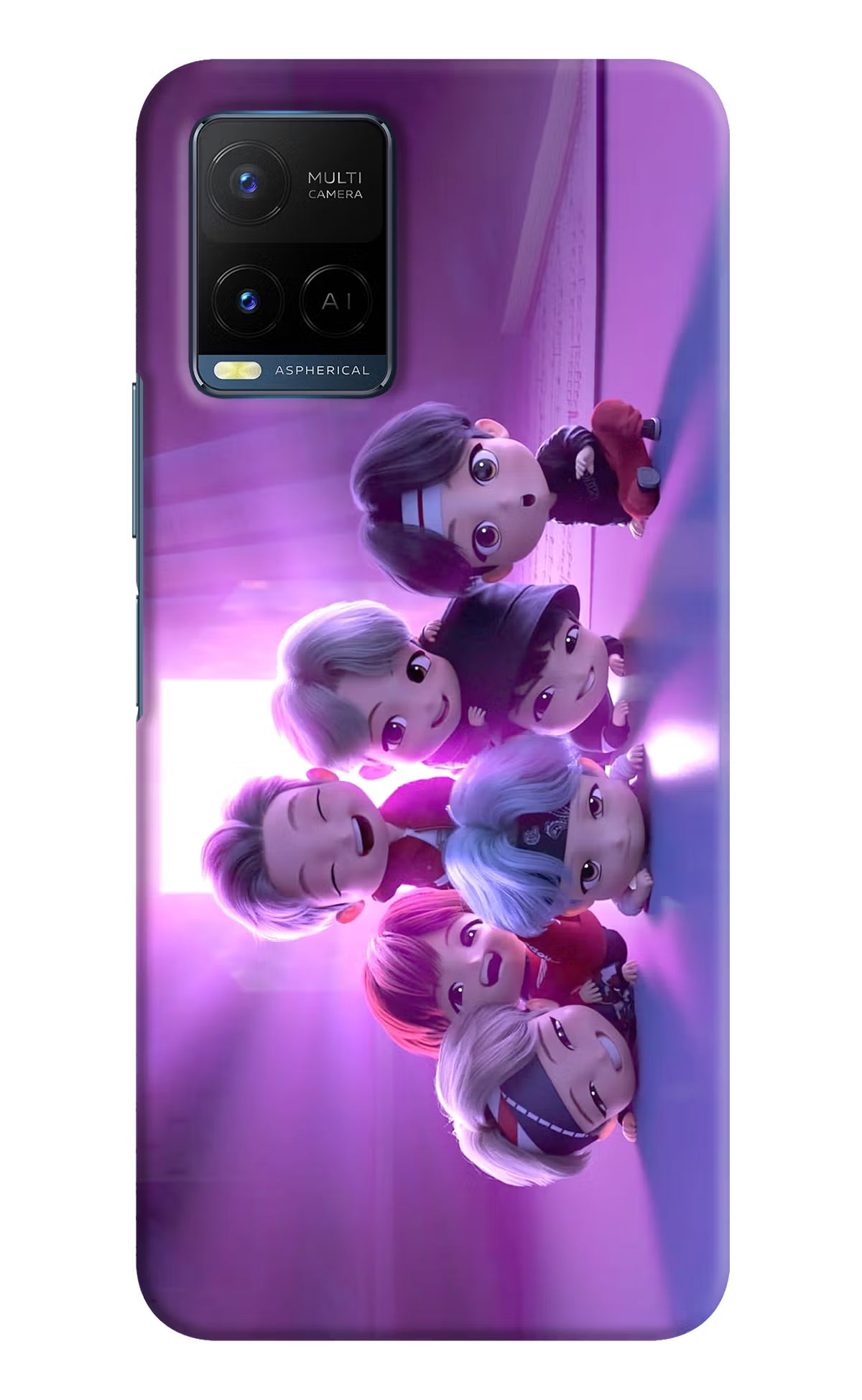 BTS Chibi Vivo Y21/Y21s/Y33s Hard Case Back Cover by Casekaro