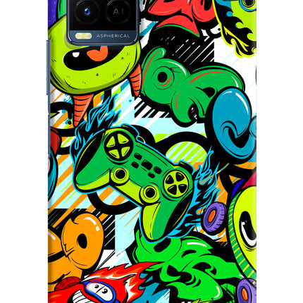 Game Doodle Vivo Y21/Y21s/Y33s Hard Case Back Cover by Casekaro