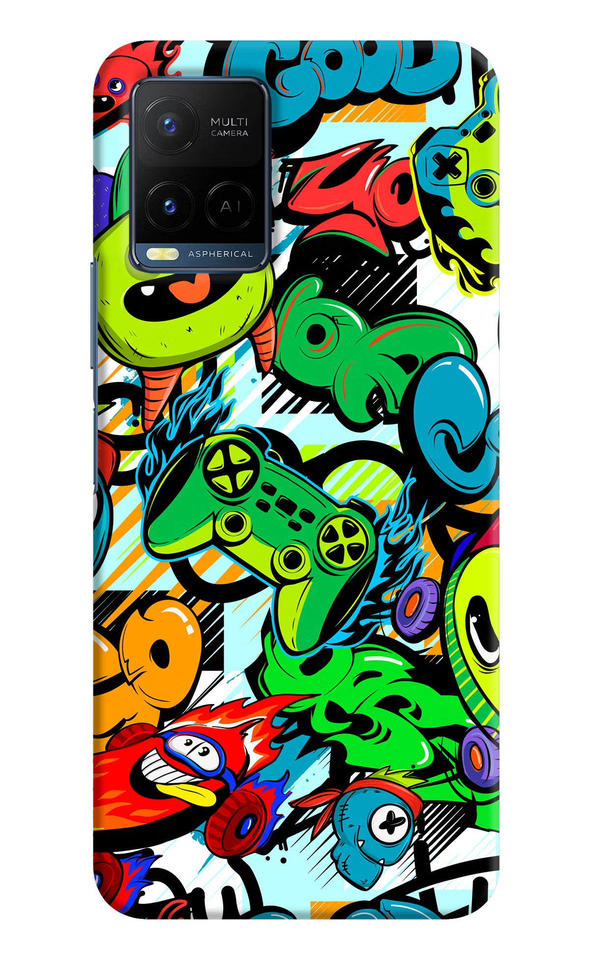 Game Doodle Vivo Y21/Y21s/Y33s Hard Case Back Cover by Casekaro