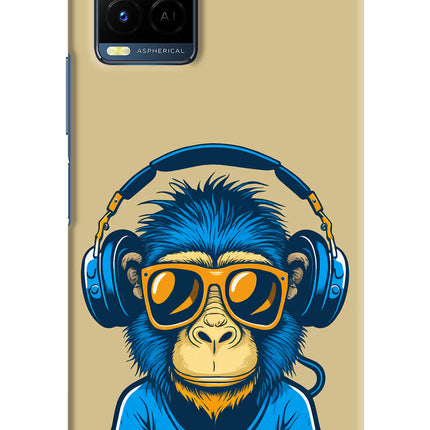 Monkey Headphone Vivo Y21/Y21s/Y33s Hard Case Back Cover by Casekaro