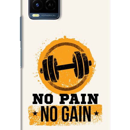 No Pain No Gain Vivo Y21/Y21s/Y33s Hard Case Back Cover by Casekaro