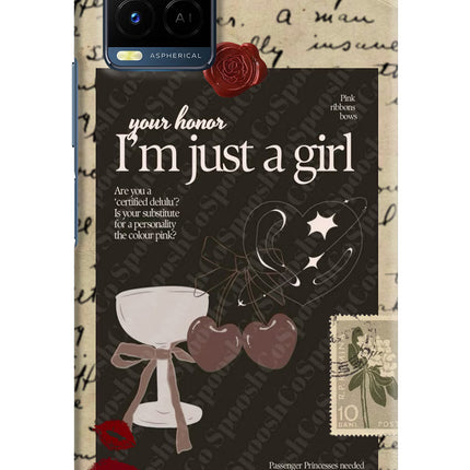 I am just a girl Vivo Y21/Y21s/Y33s Hard Case Back Cover by Casekaro