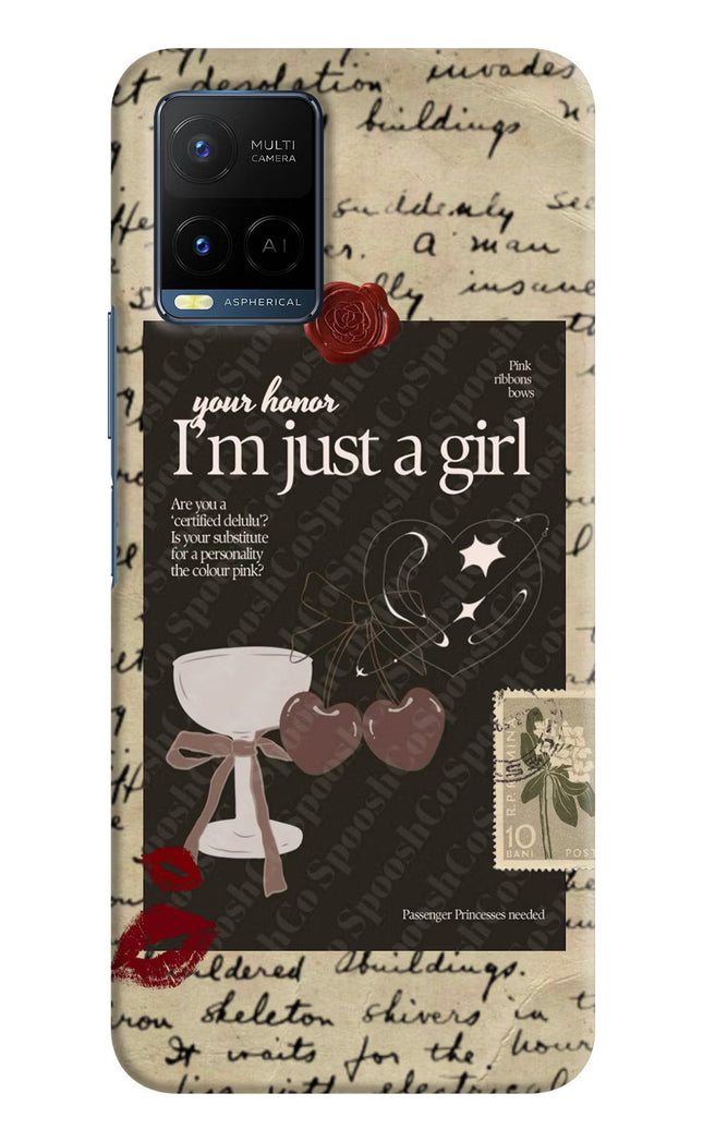 I am just a girl Vivo Y21/Y21s/Y33s Hard Case Back Cover by Casekaro